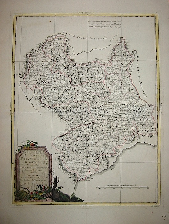 Zatta Antonio (1722-1804) Gli Stati del Piemonte e Savoja divisi ne' suoi territorii e distretti 1781 Venezia